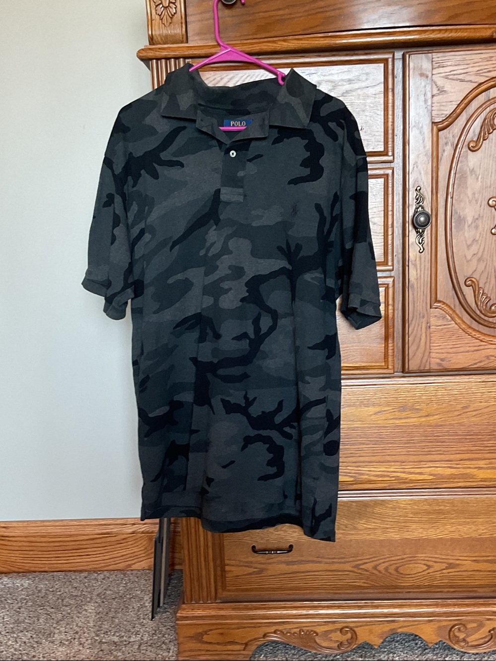 Polo by Ralph Lauren Black & Charcoal Camouflage Polo Shirt